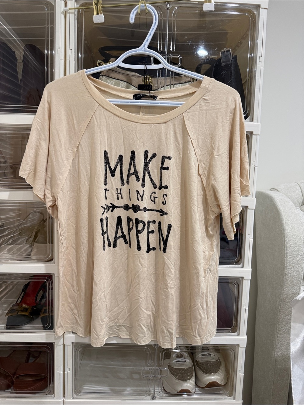 Make Things Happen Short Sleeve Tee - Cream